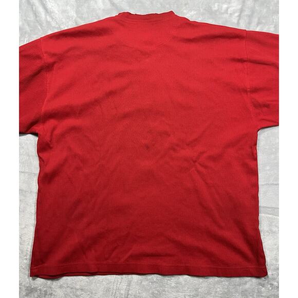 Vintage 90s Marlboro Red Henley Shirt Smoker Grunge Punk XL Cigarette Thrashed - Picture 11 of 16